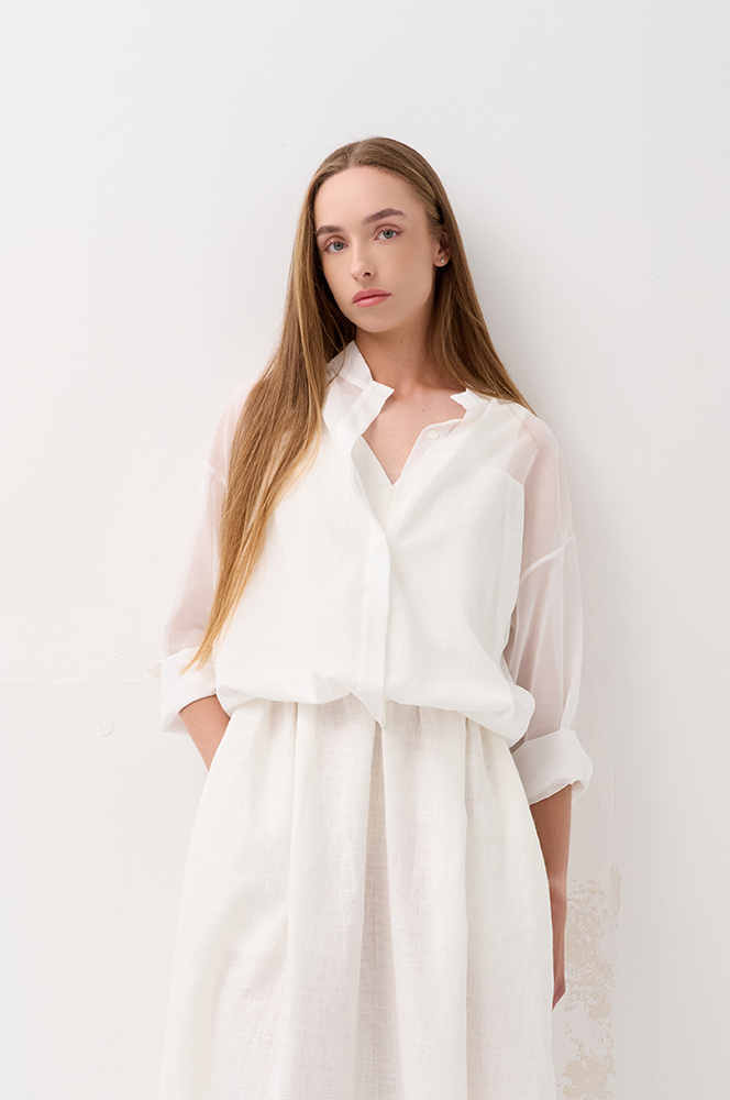 Сорочка-бомбер бавовна айворі (Р125)